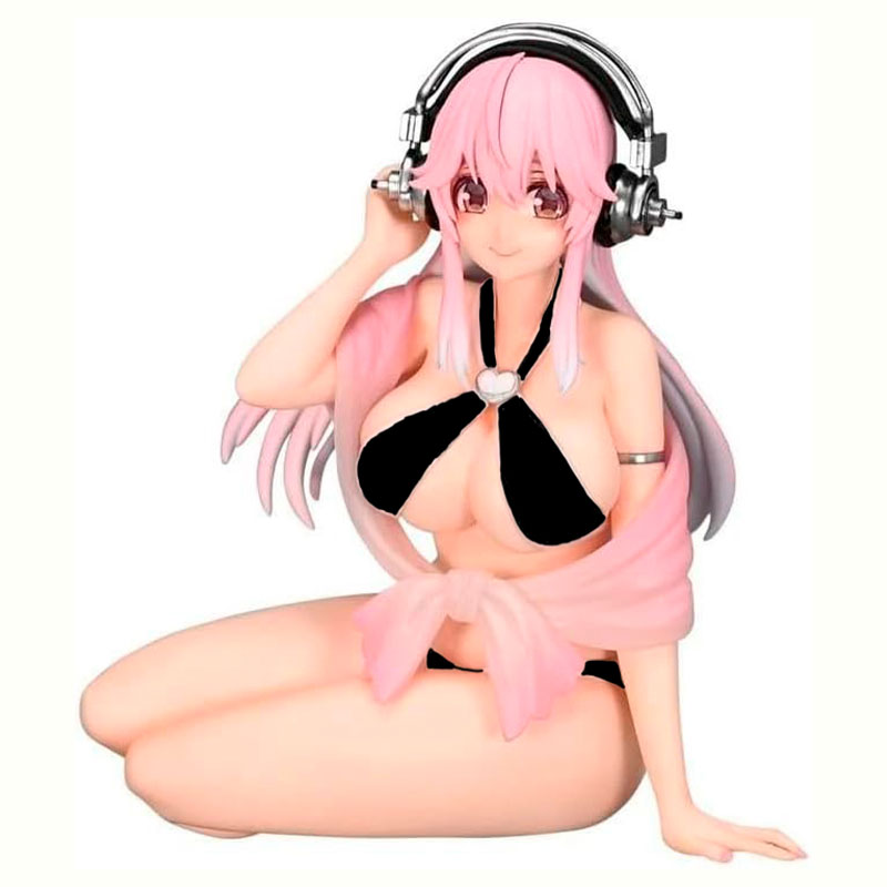 Super Sonico Noodle Stopper Figure - Swimsuit Black Color ver.